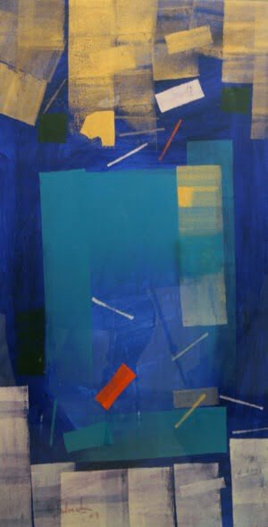 blue abstract painting