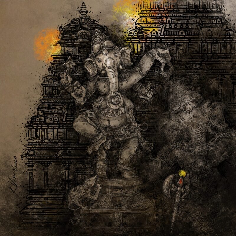 dancing ganesha painting