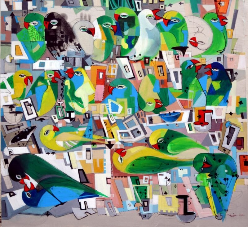 parrots theme painting