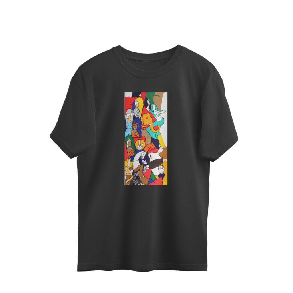 MF Husain Art Oversized T-shirt