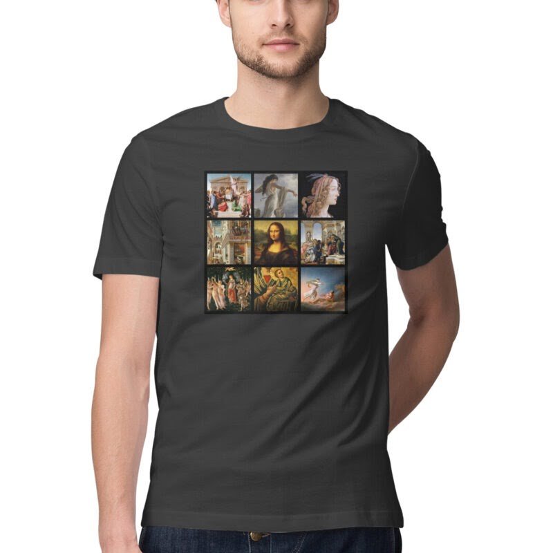 Men renaissance black art tshirt