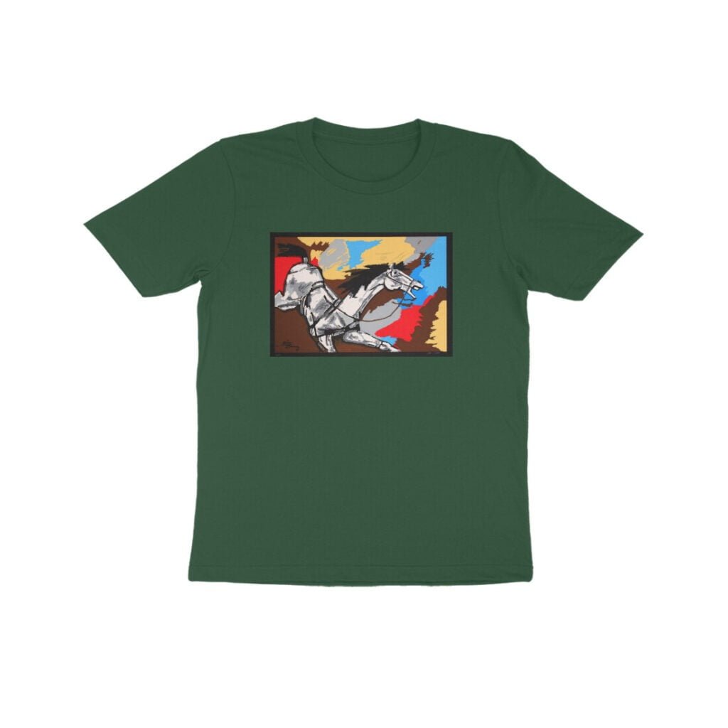 MF Husain Horse Art Kids Tshirt - Image 8