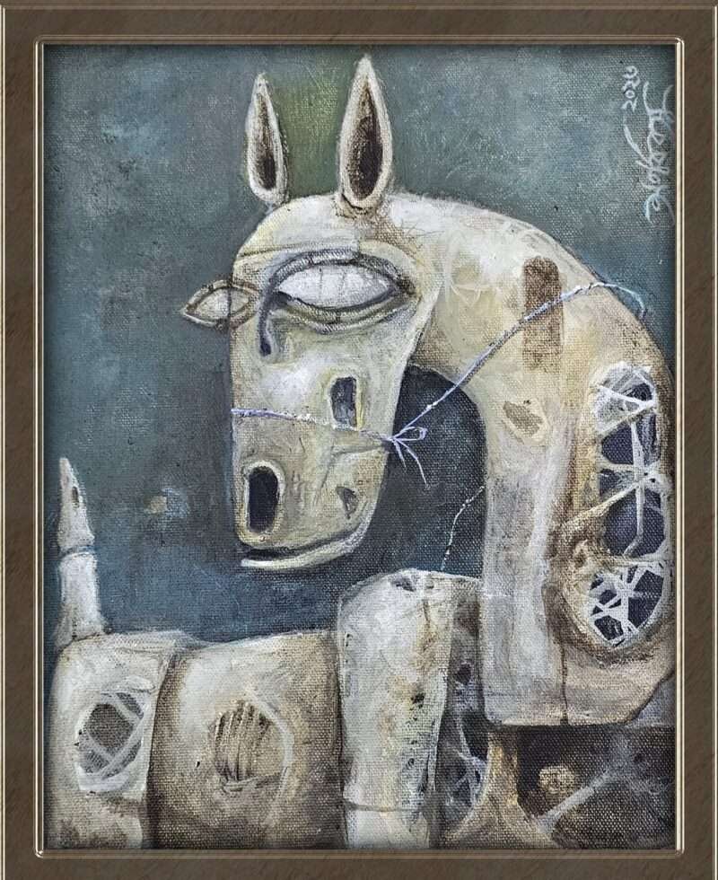 Arnab basu - Horse gothic painting for home