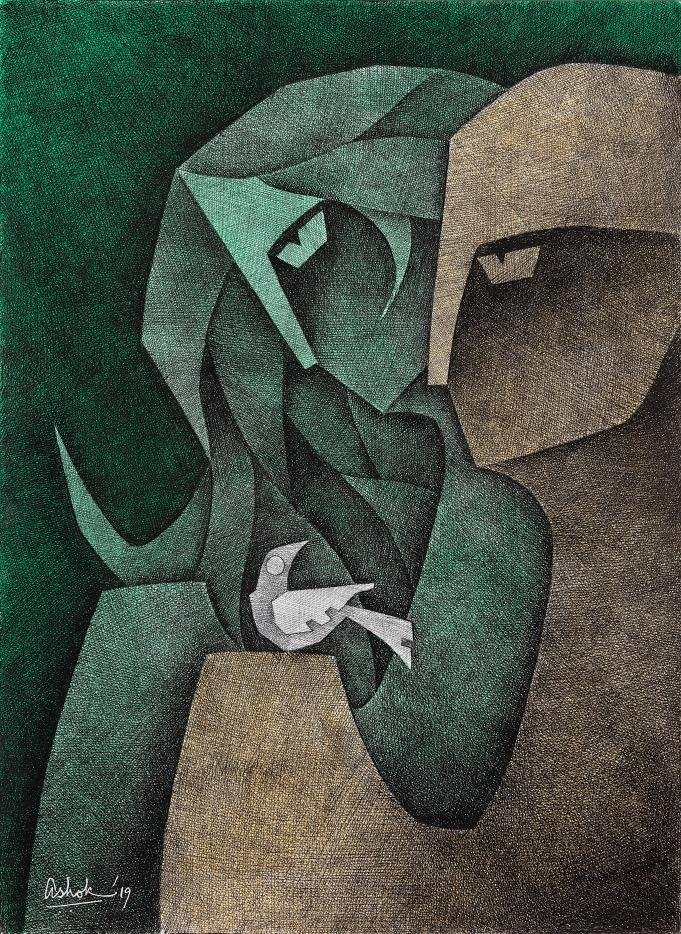 ashok bhowmick art cross hatching technique